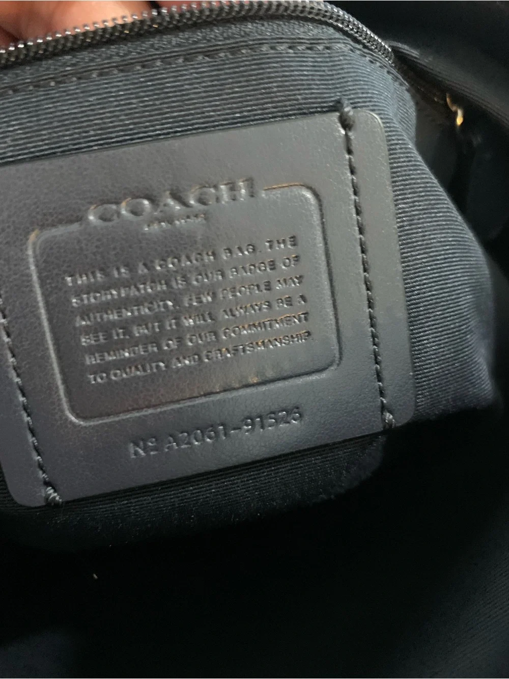 Coach navy blue and grey Signature shoulder bag